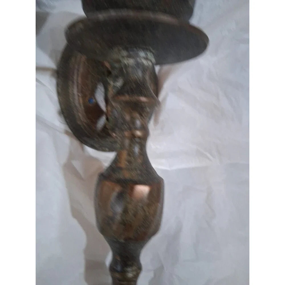 Vintage Brass Sconces Twisted Patina, Set Of 2, 9 Inch